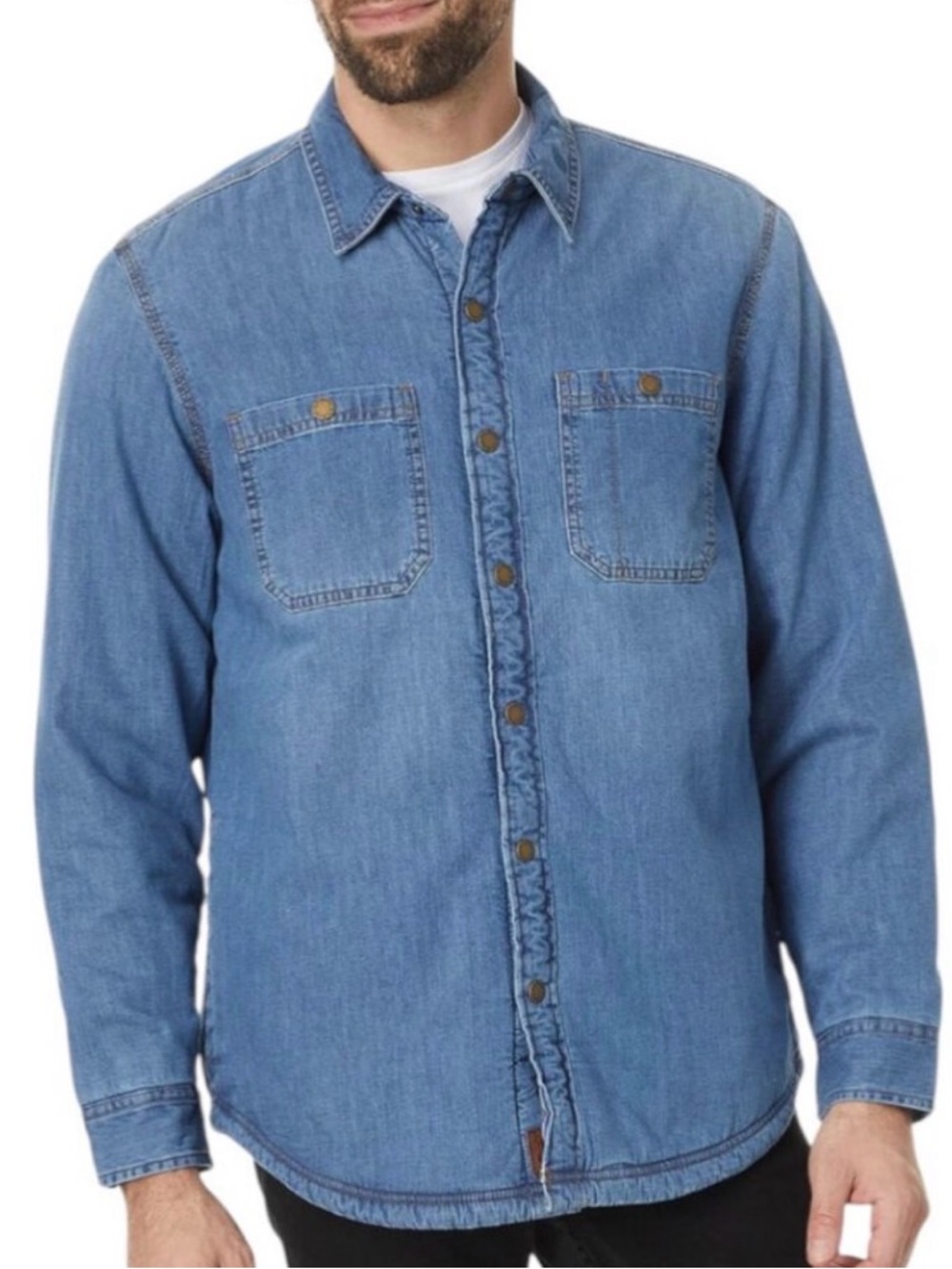 L.L.Bean 1912 Heritage Lined Shirt Jac Denim Sherpa Jacket Men’s Small S